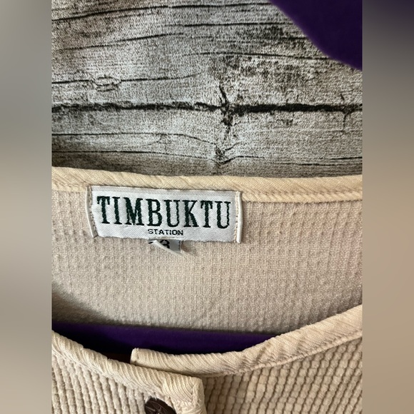 TIMBUKTU Station tan corduroy feel jacket with cool wood buttons, size 3X - Picture 2 of 5